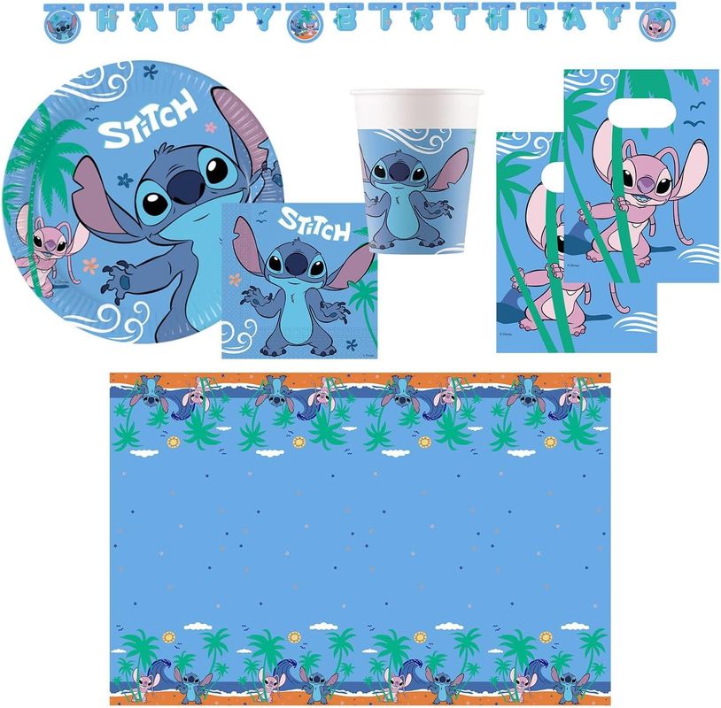 Deko-Beispiel aus dem Shop: Partyset Stitch 46 tlg. Kindergeburtstag oder Mottoparty Lilo Angel Geburtstag Deko Set Kinder