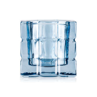 12x Cube Steel Blue YUYU, Windlicht, Kerzenhalter, 6,5 x 6,5 x 6,5 cm, Glas, hellblau