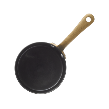 5x Serviertopf STEEL & STYLE mit Messinggriff, 280 ml, Ø 9 cm, schwarz, Messing, PVD, Chromnickelstahl