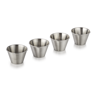100x Dipschale Set, 80 ml, Ø 7 cm, Set, Chromnickelstahl