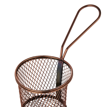 Servier- und Frittierkorb, Ø 9,5 cm, Höhe 8,5 cm, kupferfarben, Chromnickelstahl