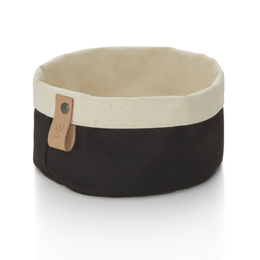 15x Brottasche Flip Cotton, Ø 17 cm, Höhe 11 cm, schwarz/cream, Canvas