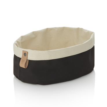 12x Brottasche Flip Cotton, 25 x 18 x 12 cm, schwarz/cream, Canvas