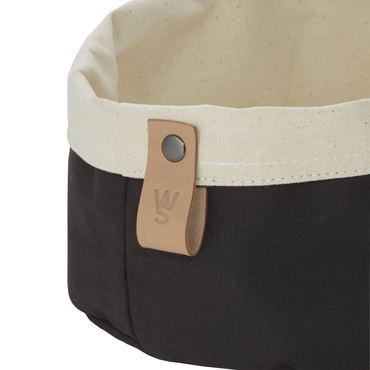 12x Brottasche Flip Cotton, 25 x 18 x 12 cm, schwarz/cream, Canvas