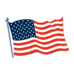 USA Flagge aus Pappe 45 cm