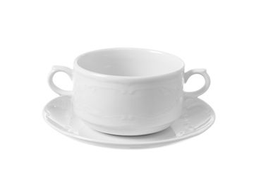 12x Untertasse, Flora, weiß, Hotel Porzellan, ⌀ 15,8 cm