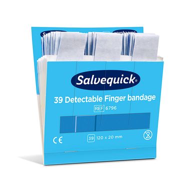 6 Set "Cederroth" Salvequick Detectable Pflaster (39 Stück) blau "Finger Bandage"