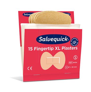 60 Set "Cederroth" Salvequick Textil Pflaster (15 Stück) 87 mm x 56 mm braun "Fingertip XL"