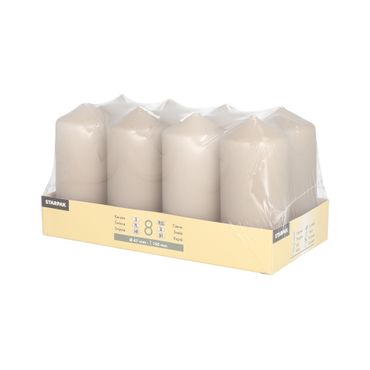 37384_b.jpg 48 Stumpenkerzen Ø 47 mm · 100 mm greige