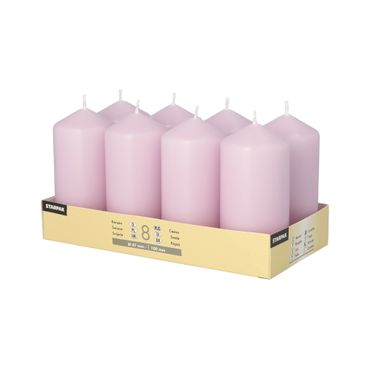 37383_b.jpg 8 Stumpenkerzen Ø 47 mm · 100 mm flieder