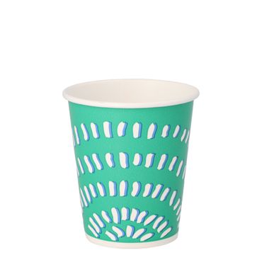 14770_b.jpg 100 Trinkbecher für Kaltgetränke, Pappe 0,2 l Ø 8 cm · 8,8 cm grün "Rays"