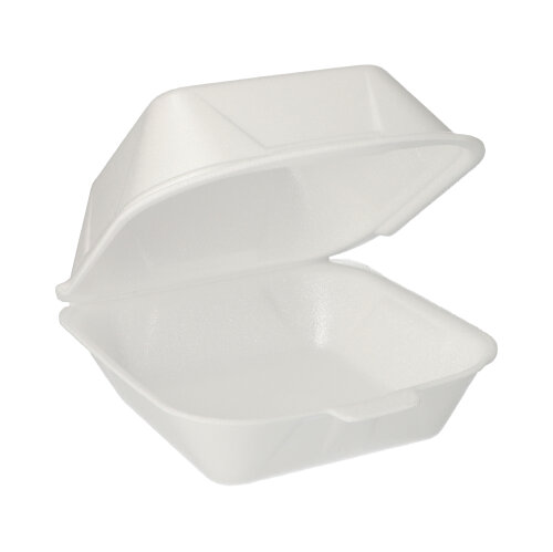Hamburger-Boxen mit Klappdeckel, XPS 8 cm x 14,5 cm x 15,5 cm weiss