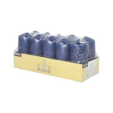 17916_b.jpg 10 Stumpenkerzen Ø 40 mm · 90 mm dunkelblau