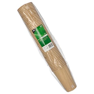 88952_b.jpg 50 Trinkbecher, Pappe 0,4 l Ø 9 cm · 13,9 cm braun