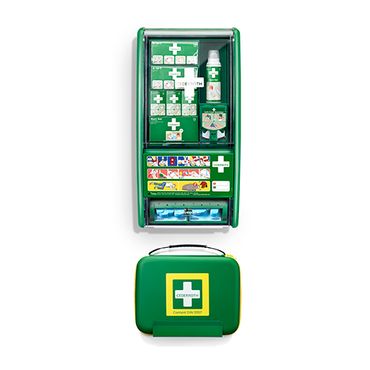 92200_b.jpg 1 "Cederroth" First Aid & Burn Station Set DIN 13157 22,7 cm x 29,4 cm x 57,2 cm grün detectable
