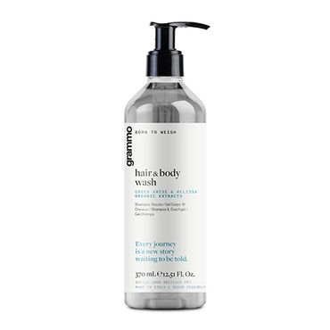 92318_b.jpg 18 Haut- & Haarshampoo 370 ml "grammo" mit Extrakten von grünen Anis und Melisse im Pumpspender