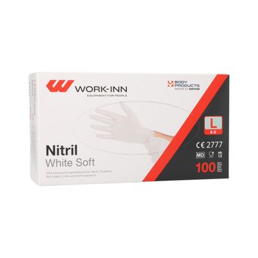 1000 "WORK-INN/PS" Handschuhe Nitril puderfrei "White Soft" weiss Größe: L