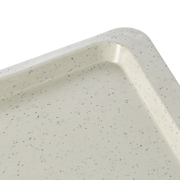 6x WAS Germany Gastro EN Tablett milchweiß mit Punkten stapelbar 53 x 37 cm Serviertablett Polyester