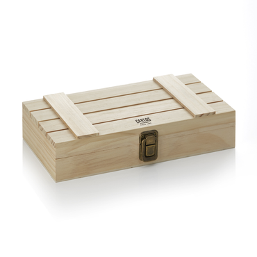2x Steakmesserbox CARLOS, mit 6 Messern, 23 cm, Kiefernholz, Klingenstahl 420, Holz