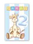 2. Geburtstag Giraffe Junge 6 Einladungskarten