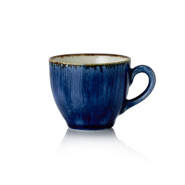 12x Espresso- und Untertasse 90 ml VIDA Dark Ocean / dunkelblau Porzellan