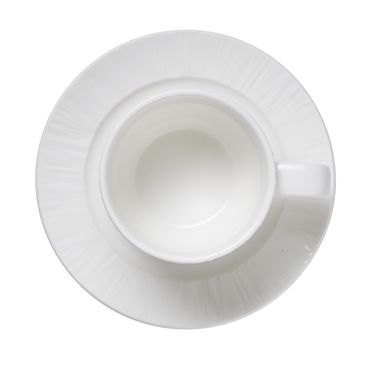 8x Obertasse mit Untertasse Set MAYA SHIRO, 240 ml, weiß, Porzellan