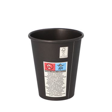 1000 Trinkbecher, Pappe "To Go" 0,2 l Ø 8 cm · 9,2 cm schwarz