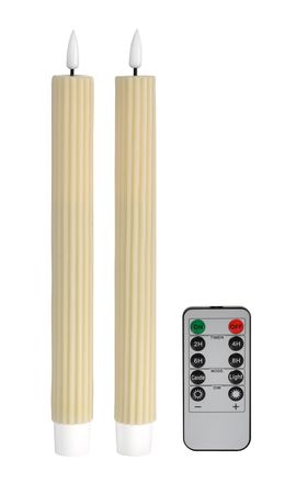 24x DUNI LED Antique Candle, 2xAAA batterien 245 x Ø 22 mm Beige