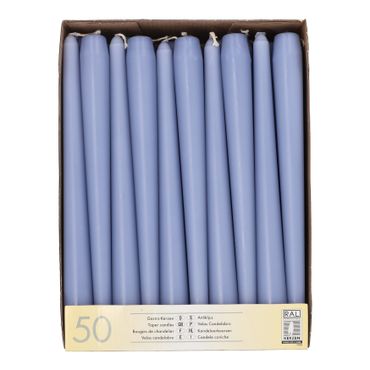 100 Leuchterkerzen Ø 2,2 cm · 25 cm soda blau