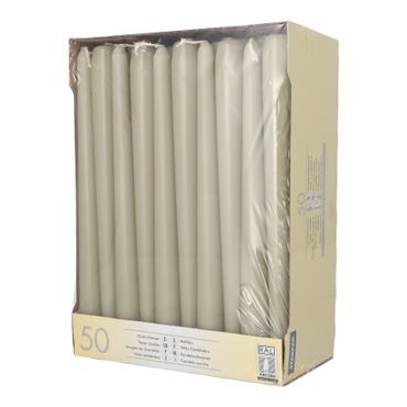 100 Leuchterkerzen Ø 2,2 cm · 25 cm farngrün