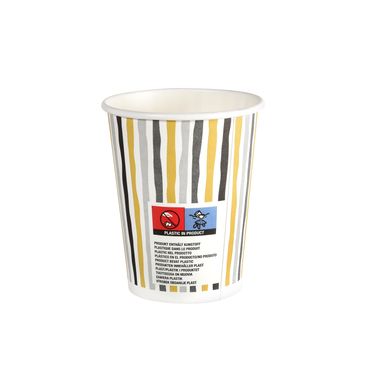 200x DUNI Pappbecher 24 cl Stripes Black and Gold