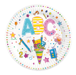 8 Pappteller 23 cm - ABC Einschulung