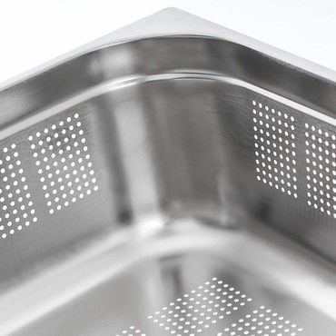 Edelstahl Gastronormbehälter Serie STANDARD, GN 1/2 (100mm), perforiert/gelocht