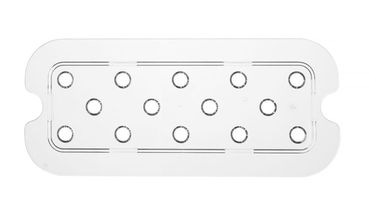24x Perforiertes Abtropfgitter für Gastronorm-Behälter aus Polycarbonat,GN 1/3,Transparent,266x116mm
