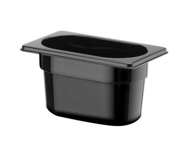 24x Gastronorm-Behälter 1/9,GN 1/9,1L,Schwarz,176x108x(H)100mm