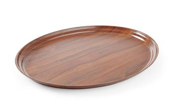 19f8ba65945a 48x Serviertablett in Holzoptik,oval,AmerBox,Mahagoni,230x160mm