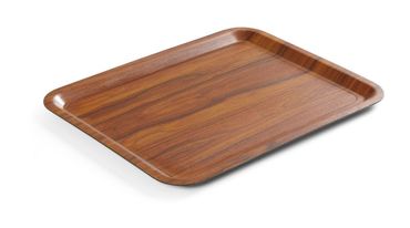 24x Serviertablett,rechteckig,rutschfest,laminiert,AmerBox,Mahagoni,460x360mm