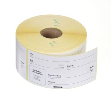 431fe8dbc564 48x Lebensmittelrotationsetiketten,mehrfach verwendbar,leicht entfernbar,Weiß,100x50mm