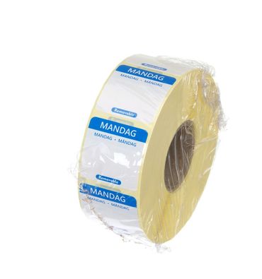 1000x Täglich anwendbare Lebensmittelsicherheitsetiketten,für den Mehrfachgebrauch,leicht zu entfernen,Montag,Blau,25x25mm