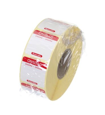 1000x Täglich anwendbare Lebensmittelsicherheitsetiketten,für den Mehrfachgebrauch,leicht zu entfernen,Mittwoch,Rot,25x25mm