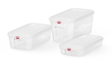 6x GN 1/3 Behälter,Polypropylen,GN 1/3,2,5L,Transparent,325x176x(H)65mm,Rechteckig
