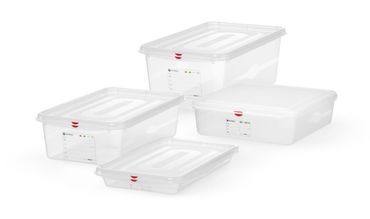 e7167ae7441e GN 1/1 Behälter,Polypropylen,GN 1/1,8L,Transparent,530x325x(H)65mm,Rechteckig