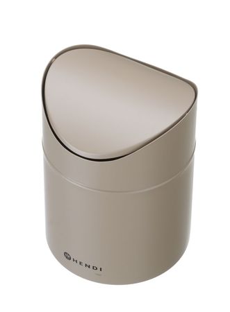 Tischabfalleimer mit Schwingdeckel,1,2L,Beige,⌀120x(H)165mm