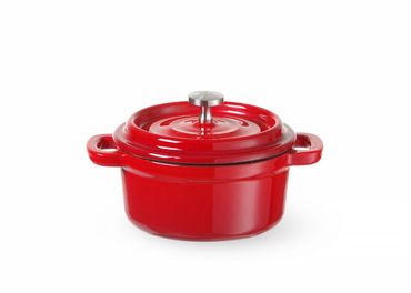 f4eb1db5056d 12x Emaillierter Gusseisentopf,0,27L,Rot,130x100x(H)48mm