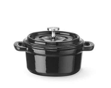 693d1c88002c 12x Emaillierter Gusseisentopf,0,27L,Schwarz,130x100x(H)48mm