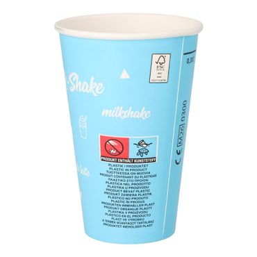 1000 Shake-Becher, Pappe 0,3 l Ø 8 cm · 11,7 cm "Milk-Shake"