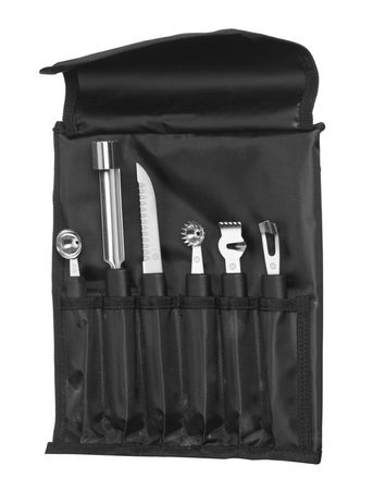 24x Dekoriermesserset - 6-teilig,Schwarz,280x100x(H)50mm