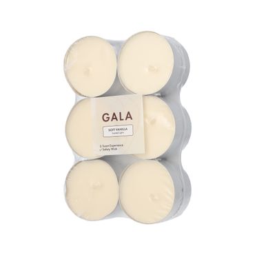 144 "GALA" Maxi Duftlichte Ø 58 mm · 24 mm creme - Soft Vanilla