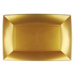 3 Servierteller Rechteckteller Gold 34,5 cm x 23 cm