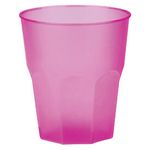20 Mehrweggläser Cocktailglas Wasserglas Transparent gefrostet fuchsia 350 ml